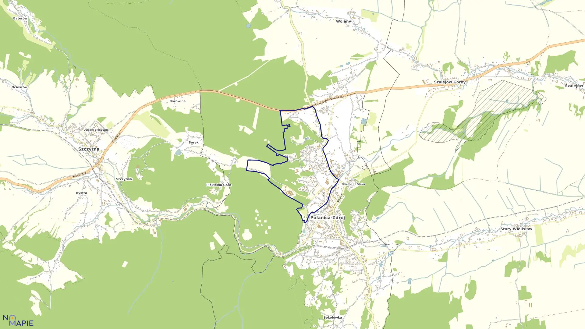 Mapa obrębu Stary Zdrój w mieście Polanica-Zdrój